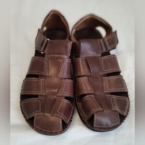 PIKOLINOS Men’s Brown Leather Fisherman Sandals EU 45 Made in Spain EUC